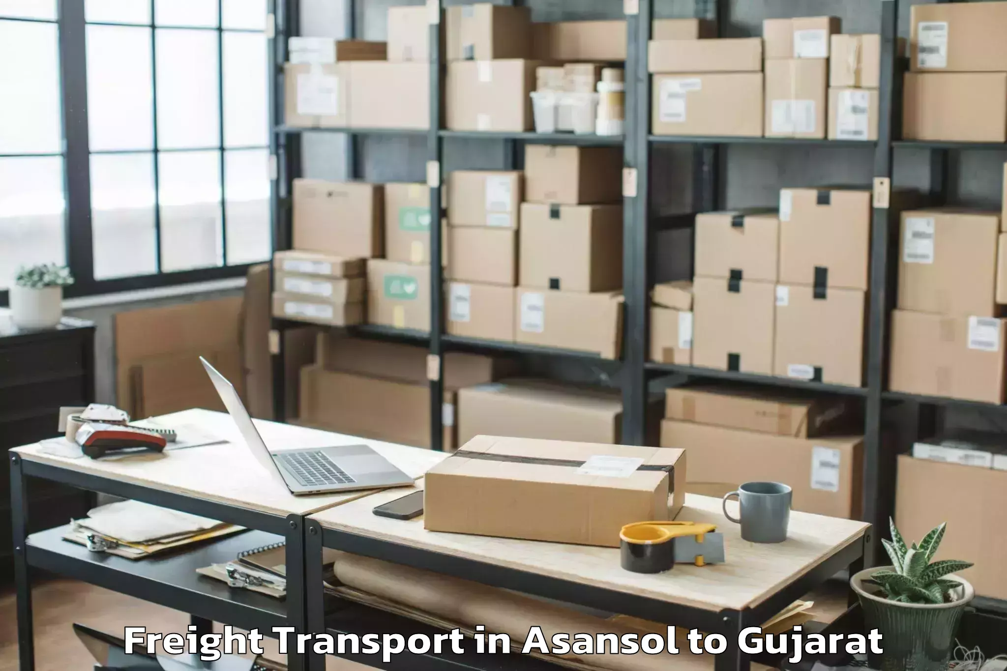 Book Asansol to Delvada Freight Transport Online